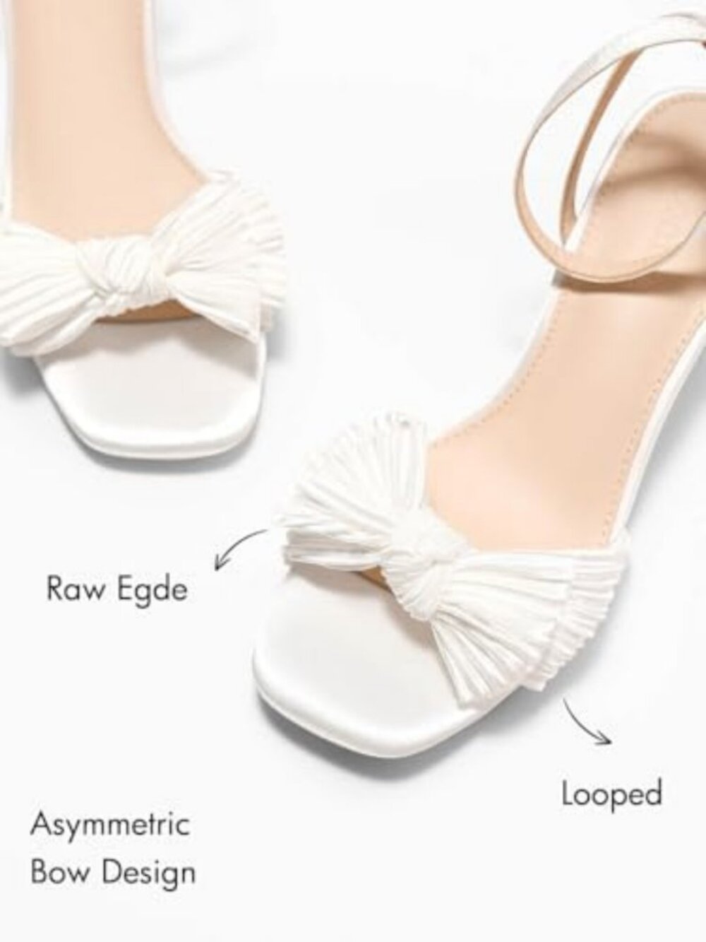 Stylish Open Toe Ankle Strap Bow Heels Sandals for Weddings & Dressy Occasions - Picture 4 of 6